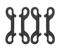 LOORGVEL 4pcs Black Double Ended Bolt Snap Hooks 8.8cm Heavy Duty Metal Snap Clips for Pet Dog Leash Outdoor Walking Home Accessory