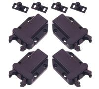 LOORGVEL 4pcs Brown Bounce Lock Cabinet Door Latch Set, Touch Catch Press Open Self-Locking Spring Catch for Cupboards and Cupboard Doors