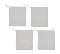LOORGVEL 4pcs Canvas Drawstring Hair Dryer Carrier Bags 33x30cm Cotton Dustproof Storage Organizers for Travel and Home Use