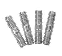 LOORGVEL 4pcs Carbon Steel Double End Threaded Bolts for Gasoline Generator Muffler Repair Firm Thread Screws Replacement Parts for Engine Maintenance