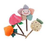 LOORGVEL 4pcs Catnip for Indoor Cats, Bite-resistant Polygonum Material with Plush and Bell, Safe to Chew Interactive Catnip Lollipop for Cat Teething and Play Assorted style