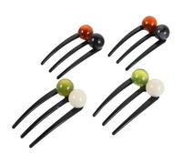 LOORGVEL 4pcs Chinese Ancient Style Hair Bun Stick and French u Shape Hairpin Set Vintage Hair Bun Maker Three-prong Design for Women Styling Tool for Daily and Special Occasion Updos