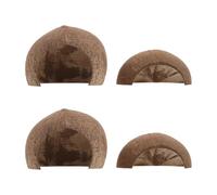 LOORGVEL 4pcs Coconut Shell Reptile Hideouts Gecko Cave Shelter for Crab Snake Bearded Dragon Lizard Aquarium Habitat