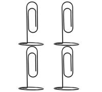 LOORGVEL 4pcs Creative Large Capacity Desktop Note Holder Clips in Black Metal, Resistant to Bending, for Organizing and Displaying Photos and Notes at Office or School