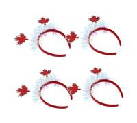 LOORGVEL 4pcs Fall Maple Leaf Headband Lightweight Iridescent Tinsel Hairband for Thanksgiving Holiday Party Accessories with Comfortable Fit and Travel Friendly Design