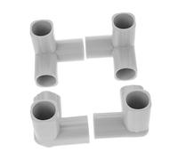 LOORGVEL 4pcs Furniture Grade PVC Pipe Tee and Elbow Fittings Corner Connectors for Playpen Indoor Outdoor Gate Extension Kit Quick Assembly Light Grey