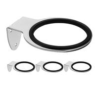 LOORGVEL 4pcs Hair Dryer Holder Stand Stainless Steel Wall Mount Universal Blow Dryer Rack for Salon and Bathroom Hair Care Organizer