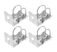 LOORGVEL 4Pcs L-Type Outdoor Antenna Mounting Bracket Set with Dual U-Bolts, Aluminum Alloy Pole Rack for Weather Station, Attic and Wall Installation