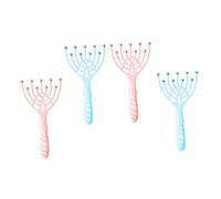 LOORGVEL 4Pcs Manual Head Massager with Steel Beads Ergonomic Scalp Massage Tool for Tension Relief and Improved Circulation PP Material Lightweight for Home Travel Office Use