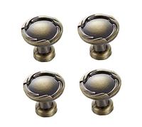 LOORGVEL 4pcs Modern Round Cabinet Handle Delicate Ceramic Drawer Pulls Fashionable Furniture Grip for Wardrobe Office Home Use Simple Design Durable Stylish Bronze Finish