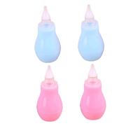 LOORGVEL 4pcs Mucus Suction Nose Cleaner Soft Silicone Spout for Gentle Congestion Relief Pink Blue for Newborns