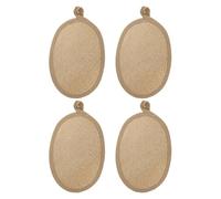 LOORGVEL 4Pcs Natural Loofah Exfoliating Bath Sponge Set with Coffee Scrubber for Men and Women Dead Skin Removal Shower Loofah Pad for Daily Use