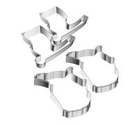 LOORGVEL 4pcs Patriotic Baking Mold Stainless Steel USA Map and Flag Cookie Cutters for Memorial Day Independence Day Holiday Desserts Pancakes Baking Tools