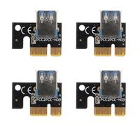 LOORGVEL 4pcs PCI-E 1X to 16X USB 3.0 Riser Adapter Cards with Gold Finger Connectors, Black Mining GPU Extension Accessories for Computer and Systems