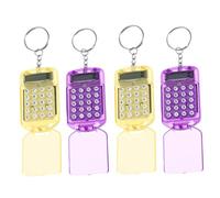LOORGVEL 4Pcs Pocket Calculators with Flip Cover Keychain Portable Math Counters for Practical Everyday Use Mixed Colors