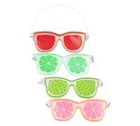 LOORGVEL 4pcs Reusable Cooling Gel Eye Masks Ergonomic Cold Compress Eye Pads for Sleeping Soothing Tension Relief Portable Ice Pack Watermelon Red Strawberry Pink Yellow Green