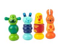 LOORGVEL 4Pcs Screw Building Blocks for Age Educational Cognitive Plaything for Problem Solving and Creative Thinking Natural Wood Material