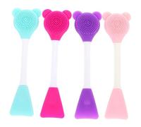 LOORGVEL 4pcs Silicone Facial Cleansing Brush Dual-head Mask Applicator Exfoliate Face Beauty Tool