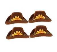 LOORGVEL 4pcs Small Animal Costume Mini Pet Hats Adjustable Flower Pet Headwear for Guinea Pigs Hamsters Chicken Party Photo Shoot Props