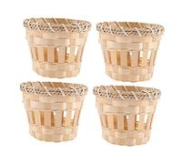 LOORGVEL 4pcs Small Bamboo Barrel Lamp Shades Handmade Woven Ceiling Lampshades for Home Decor Bedroom Study Hotel Lighting