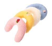 LOORGVEL 4Pcs Small Cat Pillow U-shaped Neck Support Calming Kitten Sleeping Cushions Lightweight Portable Soft for in White Pink Blue Yellow