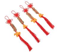 LOORGVEL 4pcs Spring Festival Decorations Keychain Chinese Crafts Ornaments Chinese New Year Pendant Zodiac Year Hanging Ornament Plastic