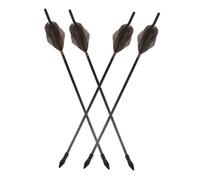 LOORGVEL 4pcs Traditional Tossing Arrows with Rubber Tips Wooden Plume Arrows for Historical Games Outdoor Toss Safe Durable Fun for Family and Themed Events