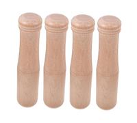 LOORGVEL 4pcs Wooden Pestle Large Head Garlic Masher Tool Multipurpose Kitchen Grinder for Crushing Spices and Fruits Easy to Clean Handheld Food Mashing Rods