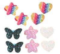 LOORGVEL 5 Pairs Glitter Star Hair Ties for High Elasticity Rainbow Gradient Sequin Hair Bands for Comfortable Ponytail Holders for Thick Accessories