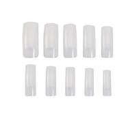 LOORGVEL 500pcs Natural Color Fake Nails Half Cover False Nail Tips Material Clear Transparent for Professional and Home Use Stylish