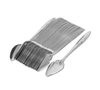 LOORGVEL 50pcs Parrot Feeding Spoon Bird Feeder Tool Valentine's Day Heart Costume Pet Feeding Tool Performance Costume Parrot Spoon Stainless Steel Silver