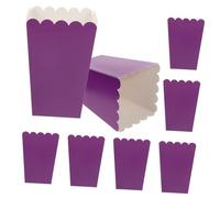 LOORGVEL 50Pcs Purple Paper Popcorn Boxes Greaseproof Foldable Snack Containers for Party Wedding Movie Night