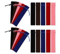 LOORGVEL 50pcs Velvet Drawstring Pen Pouch Set 6.88 x 1.38 Inches Soft Portable Pencil Case for School Office Stationery Storage and ’ Holder