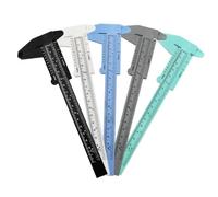 LOORGVEL 5pcs 0-150mm Plastic Vernier Caliper Measuring Tool Portable Eyebrow Ruler Facial Caliper for Microblading and Tattoo Supplies