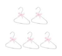LOORGVEL 5pcs 20cm Pearl Beaded Hangers with Bow for Girl Wardrobe, ’s Coat and Garment Storage, Space-Saving Closet Organizer for Boys