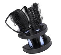 LOORGVEL 5Pcs Anti-Static Hair Comb and Brush Set with Mirror, Plastic Styling Tools for Home and Outdoor Use, Lightweight Compact Design Promoting Blood Circulation, Blue