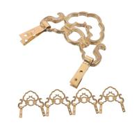 LOORGVEL 5pcs Antique Bronze Frame Hook Photo Frame Hangers Paintings Wall Hook Wall Mounting Golden Brass