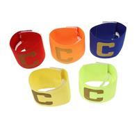 LOORGVEL 5pcs Captain Armband Colored Elastic Soccer Team Captain Bands Sleeve Versatile Flexible Sports Player Bands Match Junior Adjustable Unisex Black Nylon