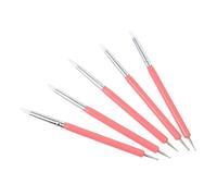 LOORGVEL 5Pcs Dual Head Nail Dotting Pen with Silicone Brush for Gel Polish Art Lightweight and Comfortable Design for DIY Nail Painting at Home and Salon