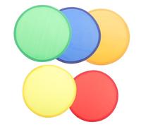 LOORGVEL 5pcs Folding Hand Fan Lightweight Round Handheld Foldable Fans for Summer Portable Cooling Red Orange Yellow Green Blue Convenient Space Saving Design for Travel Festival Wedding