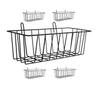 LOORGVEL 5pcs Iron Hay Feeding Basket for Rabbit Cage Metal Bunny Feeder with Smooth Surface Wear-resistant Holder Suitable for Small Animals Like Hamsters Chinchillas and Birds