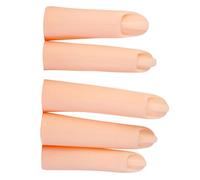 LOORGVEL 5pcs Manicure Practice Finger Simulation Silicone Fake Finger for Nail Art Training Smooth Surface Recyclable Realistic Skin Tone Essential Tool for Nail Artists and Beginners