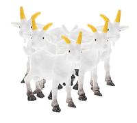 LOORGVEL 5PCS Miniature Goat Models PVC Adorable Animal Ornaments for DIY Rural Scene Decor Educational Desktop Decoration