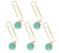 LOORGVEL 5pcs Mint Green Electroplated Star Shape Paper Clips with Strong Grip Note Page Markers and Bookmarks for School Office and Document Organization