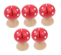 LOORGVEL 5Pcs Mushroom Shaped Photo Clips Creative Card Holders for Office Wedding Message Display Red Base Practical Memo Holders for Table Decoration
