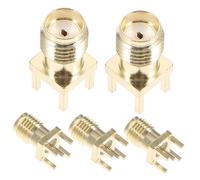 LOORGVEL 5pcs Sma Connector Straight Adapter Female Base Socket Vertical Pcb Panel Edge Mount Plug for Connections Wireless Communication Electronic Devices