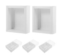 LOORGVEL 5pcs Small Drawer Packaging Boxes with Window Transparent Frosted Kraft Paper Candy Containers for Party Favors Cupcake Storage and Snack Boxes