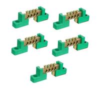LOORGVEL 5pcs Terminal Strip Block Busbar Grounding Distribution Block with Tough Engineering Plastic Shell Anti-shake Screw Terminal Connector for Electrical Power DIY and Industrial Use