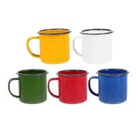 LOORGVEL 5pcs Vintage Enamel Mug Set, Small Retro Cups for Espresso, Wine or Drinks, Heat Proof, Wide Mouth Design, Easy Cleaning, Exquisite Craftsmanship Random Color