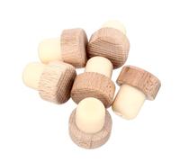 LOORGVEL 6 Pcs Wooden Bottle Plugs Beech Wood Sealing Stoppers Reusable Wine Bottle Corks with Airtight Seal for Preserving Opened Wine